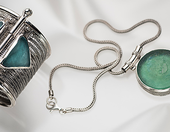 Roman Glass: Filigree Silver Collection | 925 Sterling Silver Jewelry with Roman Glass