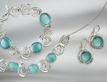 Roman Glass Spiral Collection | 925 Sterling Silver Jewelry with Roman Glass