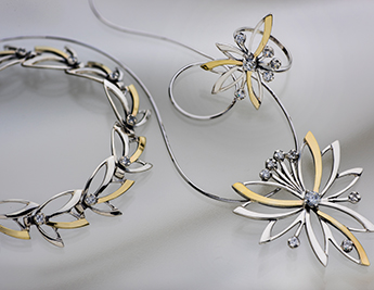 Wild Flower Collection | 925 Sterling Silver & 9K Gold Zircon Jewelry