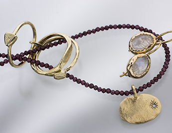 Sumac Bloom Collection | 925 Sterling Silver & 9K Gold Jewelry with Garnet and Moonstone