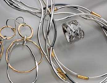 Tubes Collection | White, Oxidized & Gilded Silver Jewelry