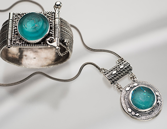Roman Glass: The Classic Collection | Handmade 925 Sterling Siver Jewelry with Roman Glass