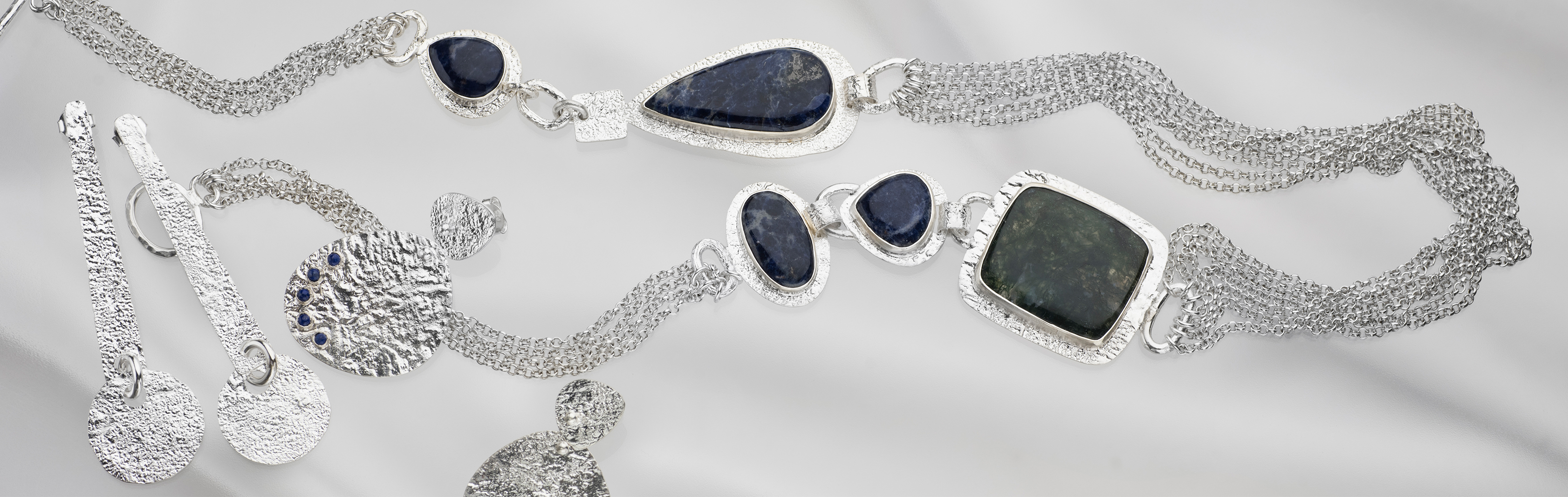 Eye of the Storm Collection | 925 Sterling Silver Jewelry with Moss Agate Sodalite