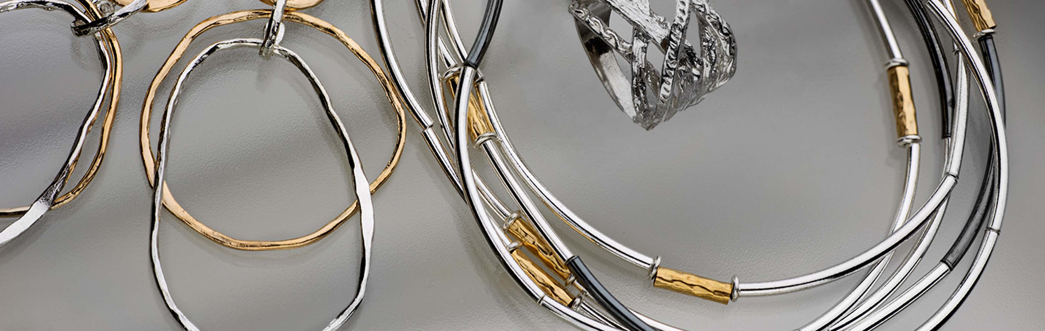 Tubes Collection | White, Oxidized & Gilded Silver Jewelry