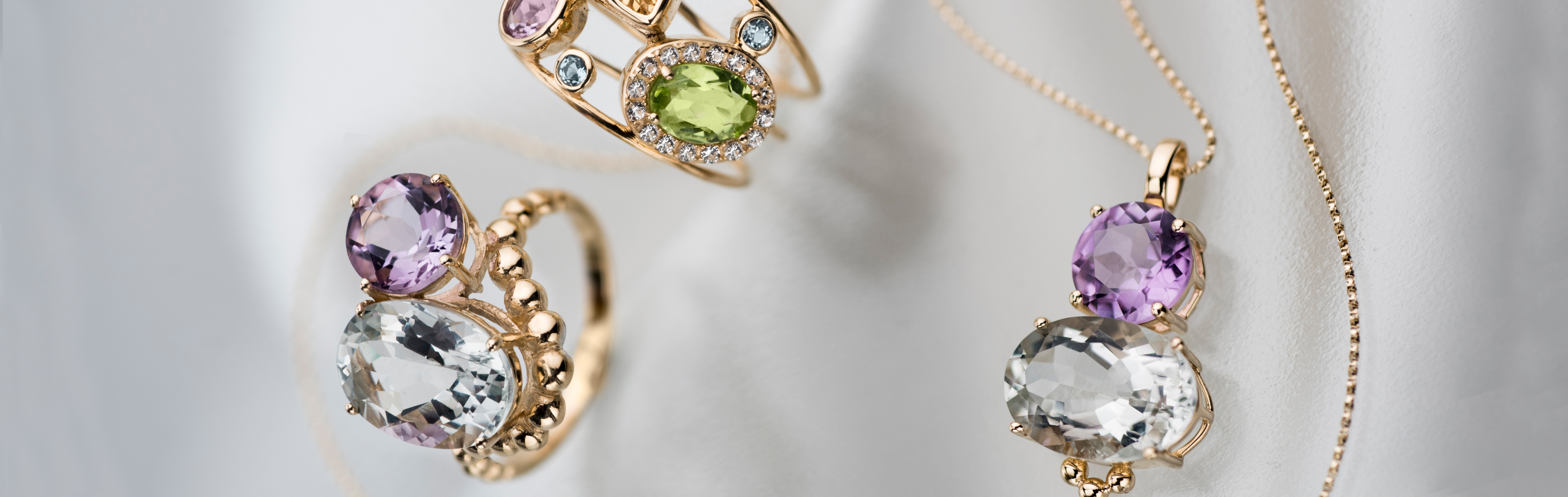 Rainbow Collection | 14K Gold Jewelry with Blue Topaz, Citrine, Amethyst and Peridot