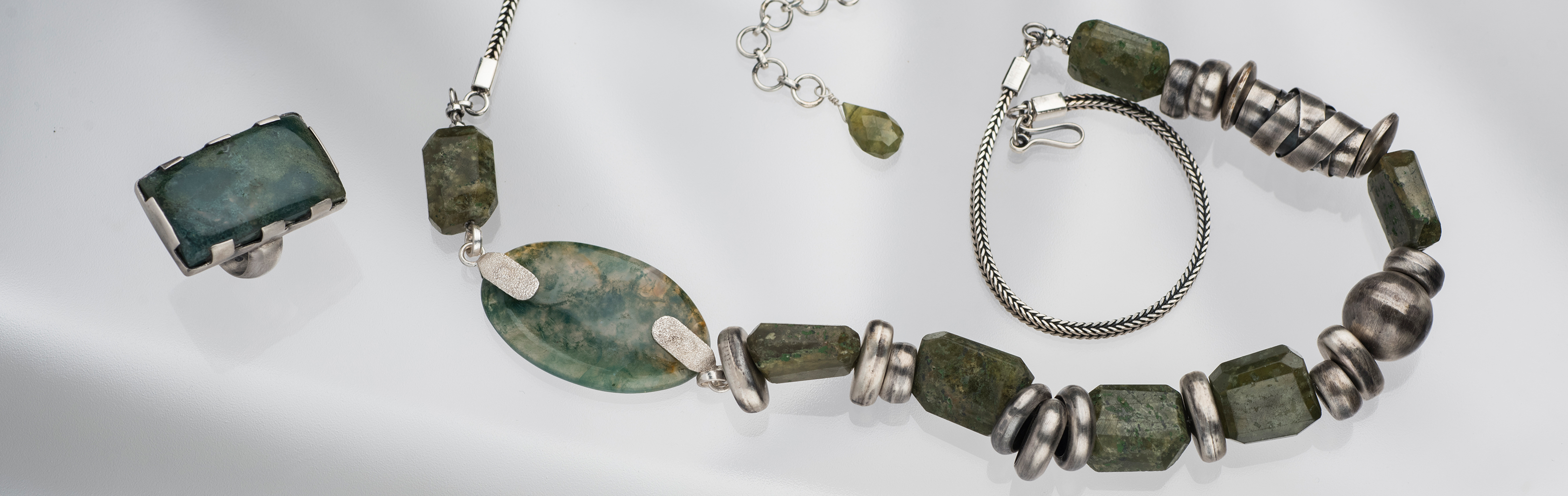 Rainforest Collection | Limited Edition 925 Sterling Silver Jewelry with Moss Agate