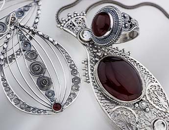 Sweet Spices Collection | 925 Sterling Silver Yemenite Filigree Jewelry set with Carnelian