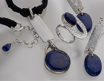 Royal Blue Collection | Hammered 925 Sterling Silver Lapis Lazuli Jewelry