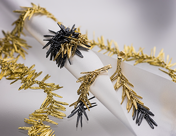 Golden and Darkened Rosemary Collection | Oxidized & Gilded Silver Jewelry