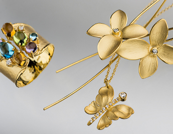 Butterfly & Flower Collection | 14K Gold Jewelry with Diamonds and Natural Gemstones