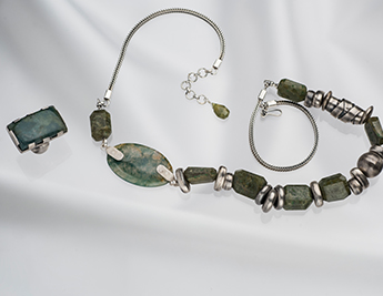 Rainforest Collection | Limited Edition 925 Sterling Silver Jewelry with Moss Agate
