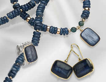 Deep Sea Collection | 925 Sterling Silver & 9K Gold Jewelry with Sapphire Corundum and Kyanite