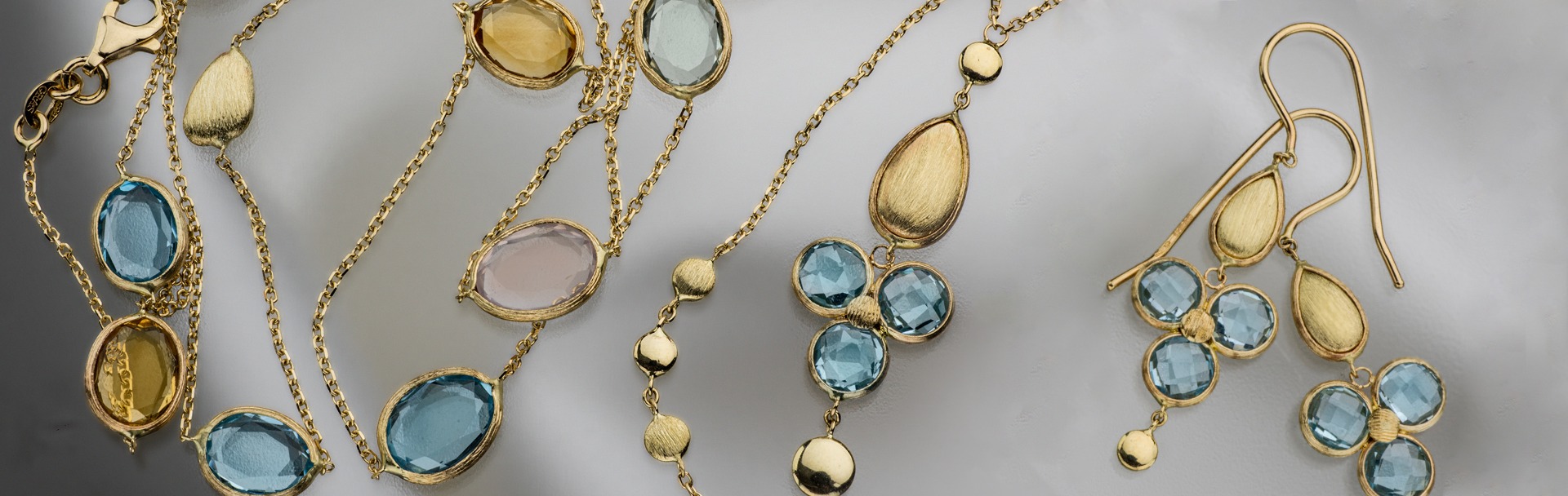 Drop in the Sea Collection |14K Gold Jewelry with Blue Topaz