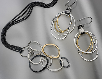 Bubbles Collection | Darkened, Whitened & Gilded Silver