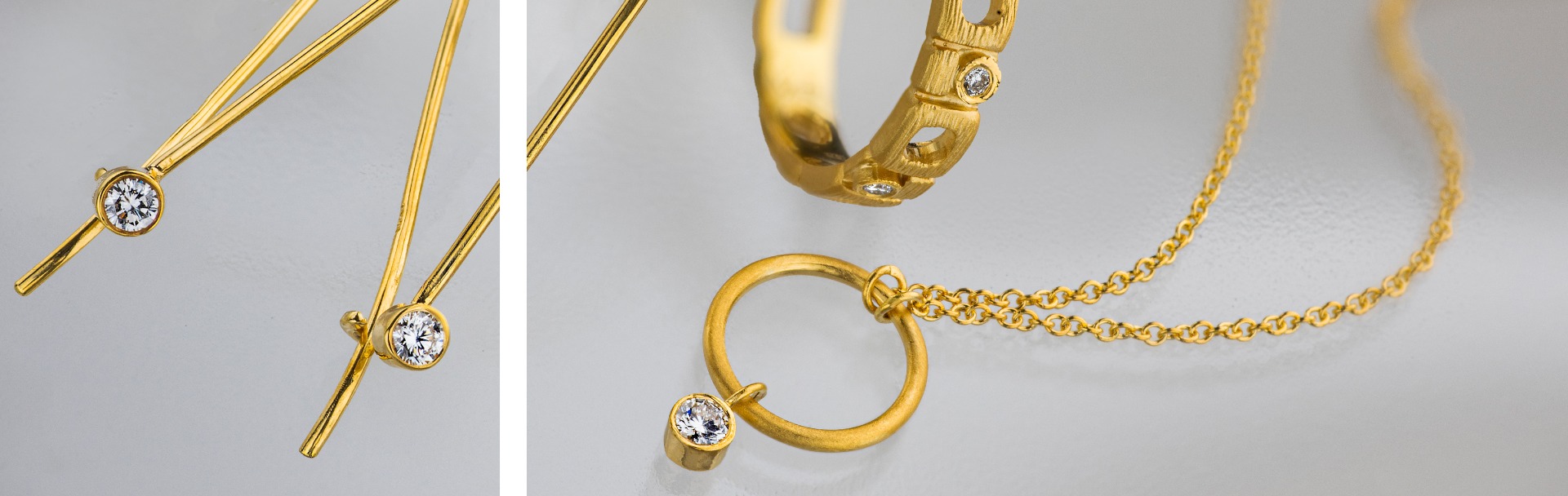 14k gold jewelry set with Diamonds