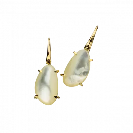 Set of 14K Gold Hook Earrings with Mother of Pearl