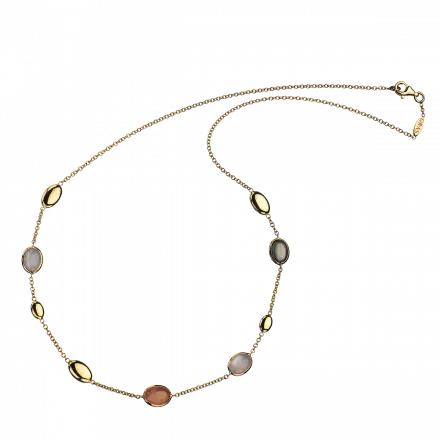 14K Gold Necklace with Moonstone
