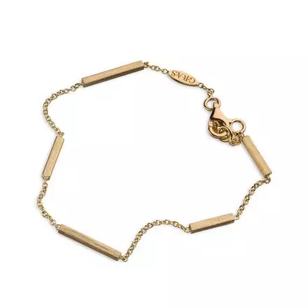 14k Gold Bracelet with Three-Dimensional, Long Narrow Gold Rectangles