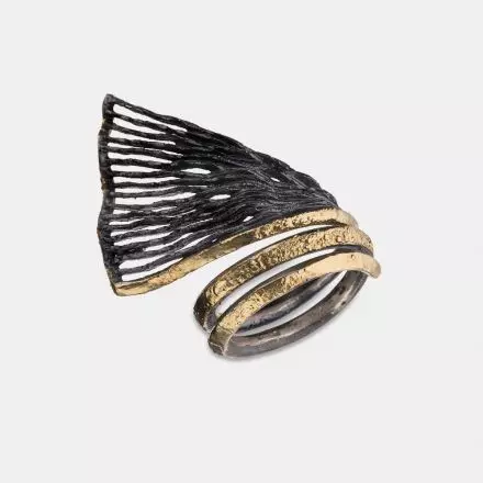 Silver and Gold Fan Ring