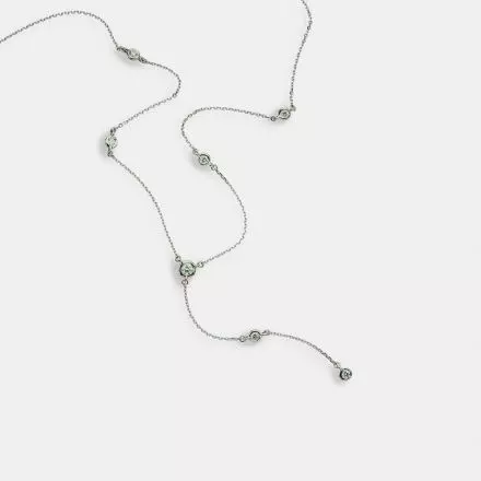 14K White Gold Necklace with Diamonds