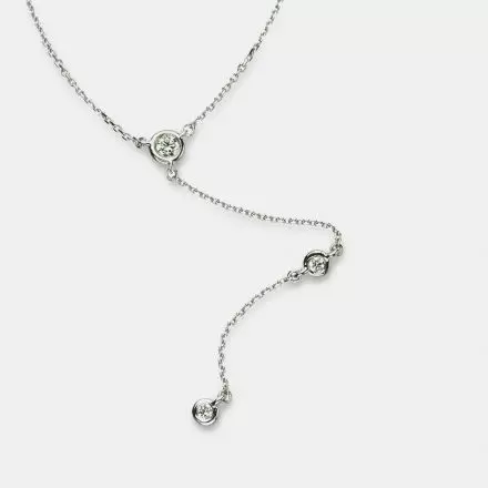 14K White Gold Necklace with Diamonds