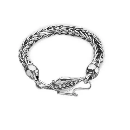Knitted Silver Wires Bracelet with Designed Clasp