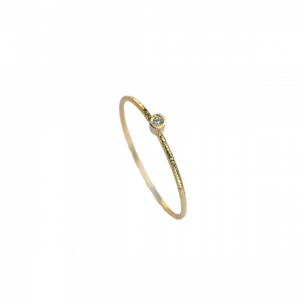 14K Gold Inspire Ring Bezel Set Diamond 0.01ct