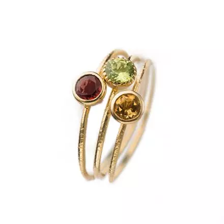 Freedom - combination of 14k Gold Inspire Rings with Natural Gems
