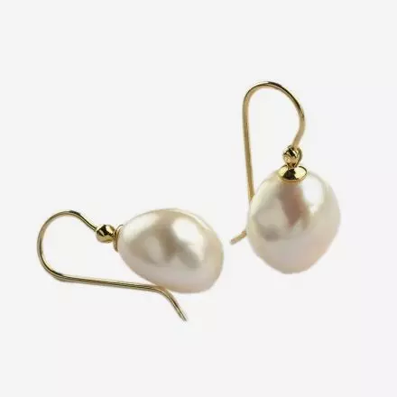 14K Gold Unique Pearl Earrings