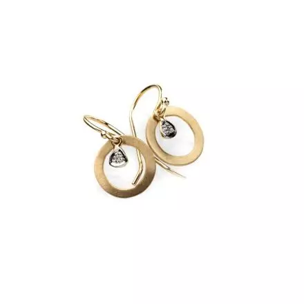 14K Gold Dew Earrings Diamonds 0.02ct