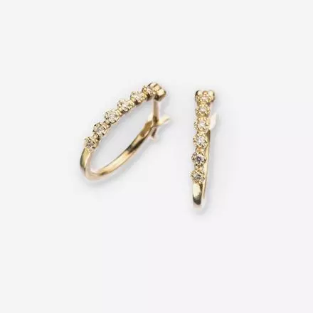 14K Gold Gypsy Earrings with Diamonds 0.12ct