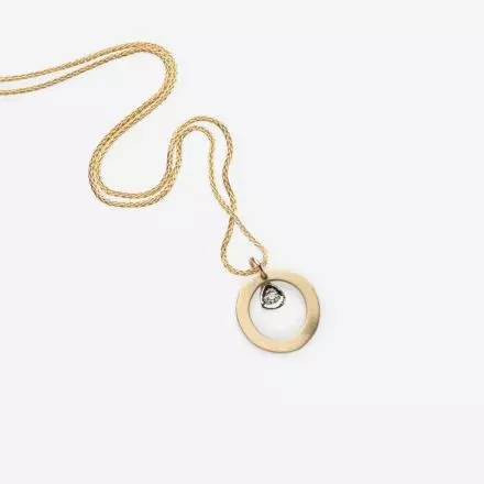 14K Gold Necklace and Diamond 0.01ct