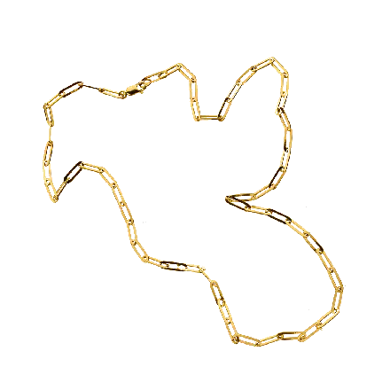 14k Gold Paper Clip Necklace