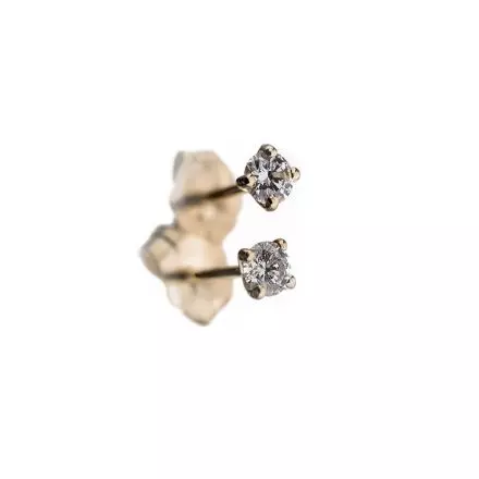 14k Yellow Gold Stud Earrings with 0.22ct Solitaire Diamond