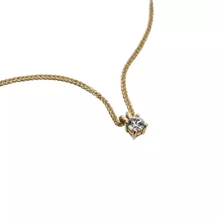 14k Yellow Gold Necklace with 0.20ct Solitaire Diamond