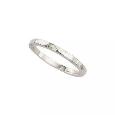 Thin Silver Hammered Ring
