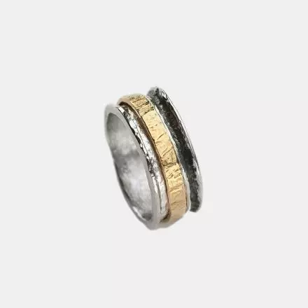 Silver Spinning Ring, Gold Plated Silver Hoop