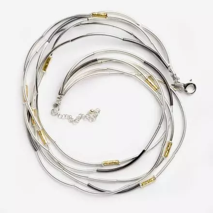 Tri-Color Silver Necklace