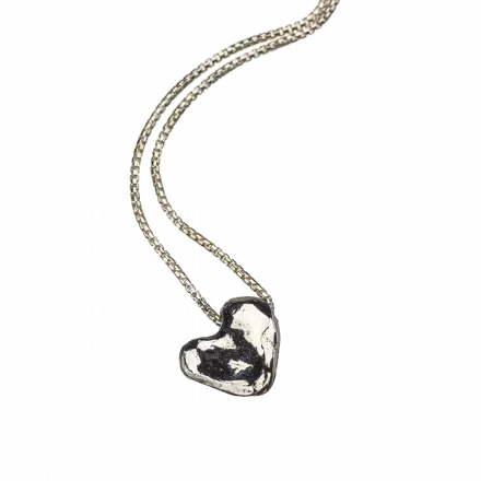 Silver Necklace with filled Heart Pendant