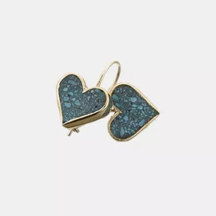 9k Gold Earrings set with tiny Turquoise Stones
