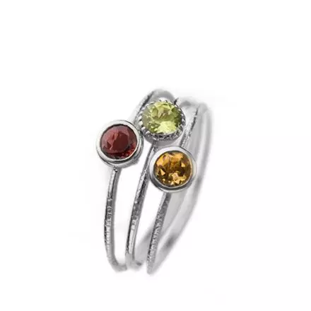 Freedom - combination of Silver inspire rings with natural gems