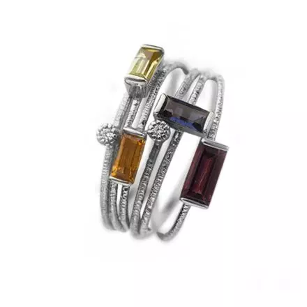 Harmony - combination of Silver inspire rings with natural gems