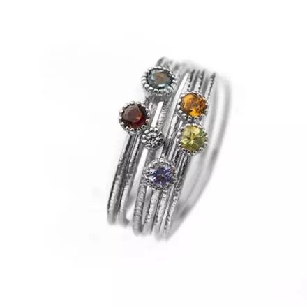 Happiness - combination of Silver Inspire Rings with Natural Gems