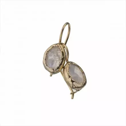Dainty 9k Gold Earrings set with moonstones