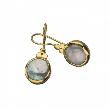 9k Gold Earrings mounted with Button Pearl