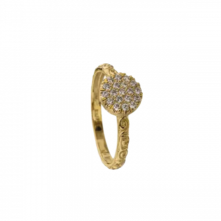 14k Gold "Sphere" Ring set with Diamonds