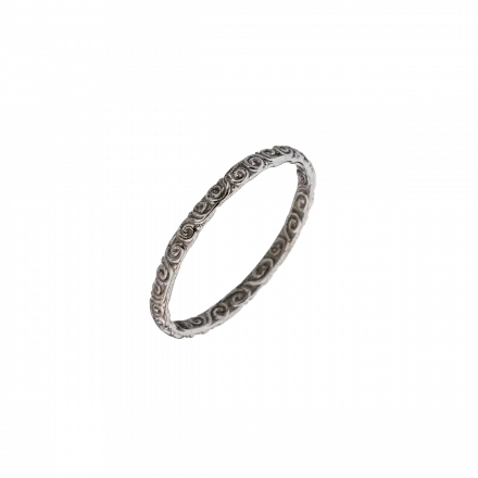 14k White Gold dainty spiral life cycle Wedding Ring