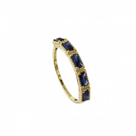 14k Gold Ring set with Corundum Sapphires
