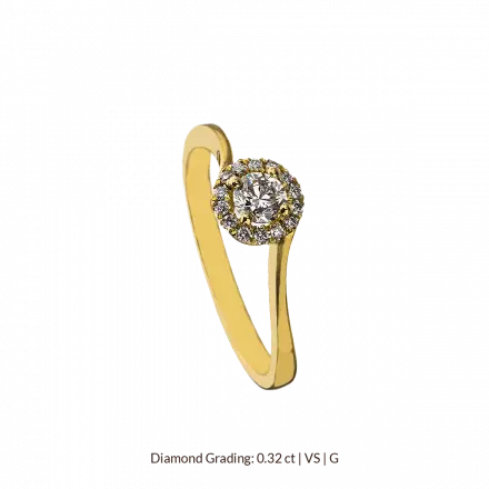14k Gold Ring with Diamonds 0.32ct