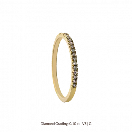 14k Yellow Gold Ring with Diamonds 0.10 ct